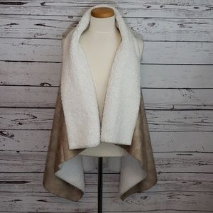 Faux Suede Sherpa Reversible Vest SML NWT!